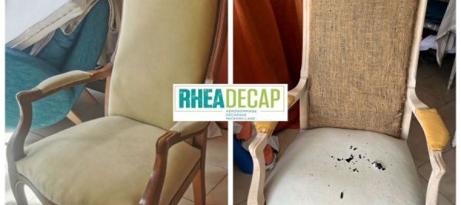 renovation fauteuil tapissé voltaire bergère bridge crapaud tapisserie sellier tapissier moulure bois enlever vernis ile de ré la rochelle rochefort charente maritime refaire