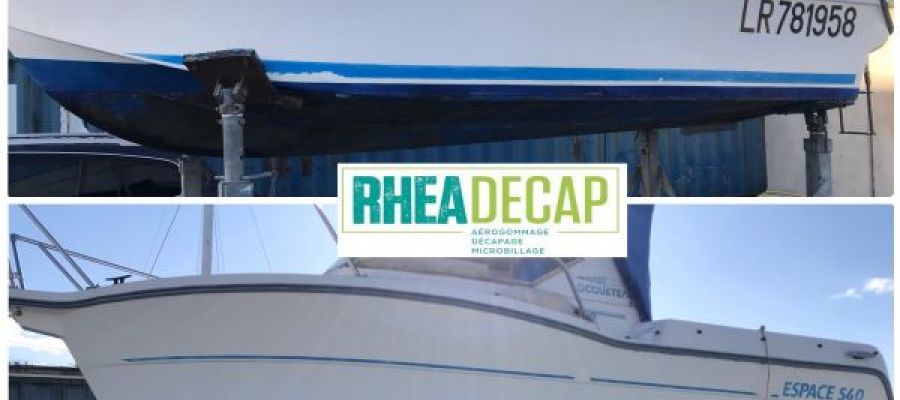 comment gratter retirer l'antifooling l'antifouling bateau peche promenade composite résine gelcoat cote antlantique port aire de sablage hydrogommage gommage
