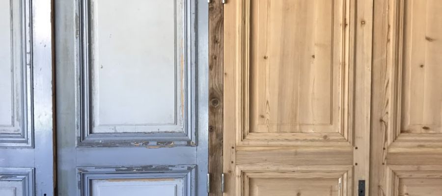 décapage portes placard anciennes acide bain peinture